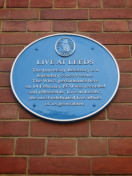 Plaque at Leeds