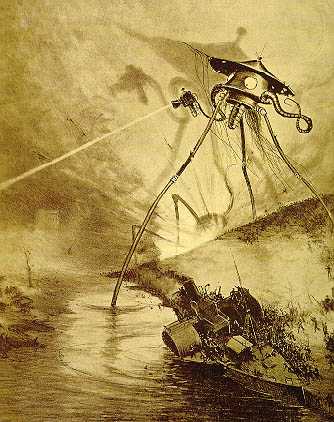 A Tripod From "The War Of The Worlds" Raising Havoc